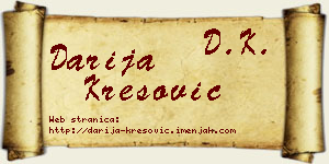 Darija Kresović vizit kartica